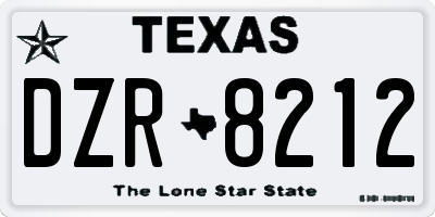 TX license plate DZR8212