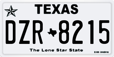 TX license plate DZR8215