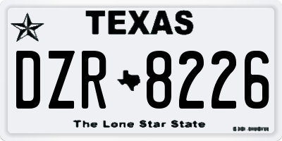 TX license plate DZR8226