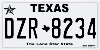 TX license plate DZR8234