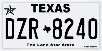 TX license plate DZR8240