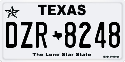 TX license plate DZR8248