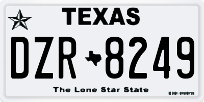 TX license plate DZR8249