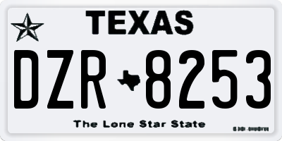 TX license plate DZR8253