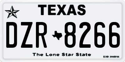 TX license plate DZR8266