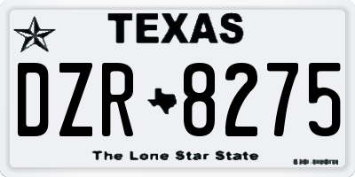 TX license plate DZR8275
