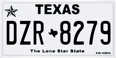 TX license plate DZR8279