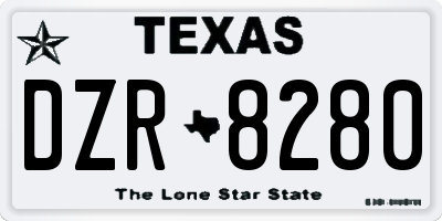 TX license plate DZR8280