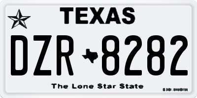 TX license plate DZR8282