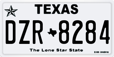 TX license plate DZR8284