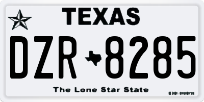 TX license plate DZR8285