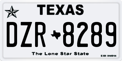 TX license plate DZR8289