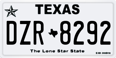 TX license plate DZR8292