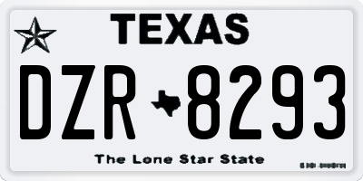 TX license plate DZR8293