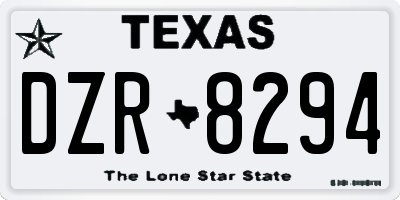 TX license plate DZR8294