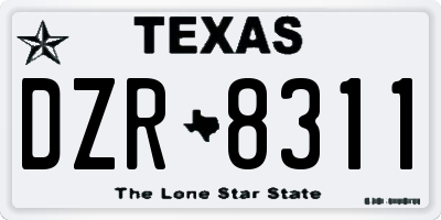 TX license plate DZR8311