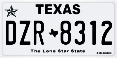 TX license plate DZR8312