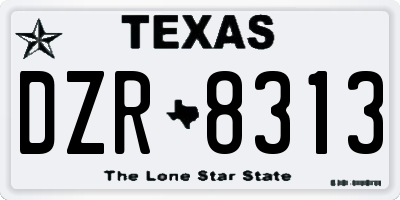 TX license plate DZR8313