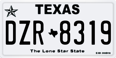 TX license plate DZR8319