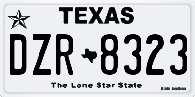 TX license plate DZR8323