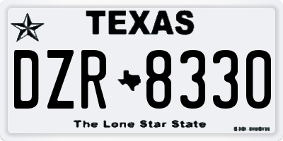 TX license plate DZR8330