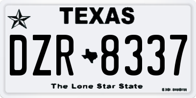 TX license plate DZR8337