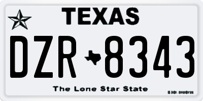 TX license plate DZR8343