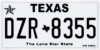 TX license plate DZR8355