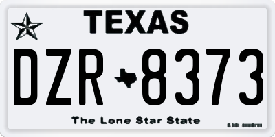 TX license plate DZR8373