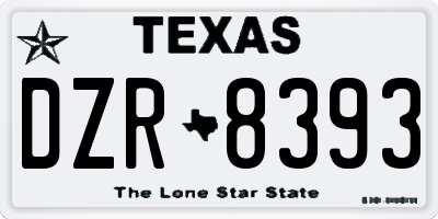 TX license plate DZR8393