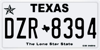 TX license plate DZR8394