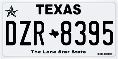 TX license plate DZR8395
