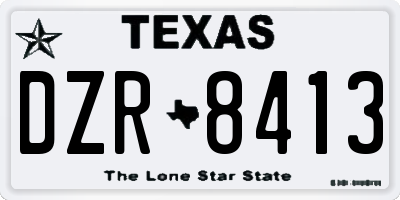 TX license plate DZR8413