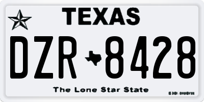 TX license plate DZR8428