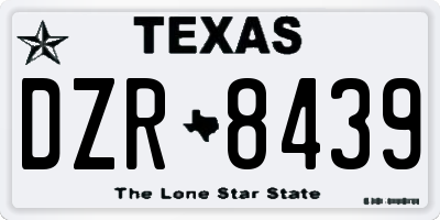 TX license plate DZR8439