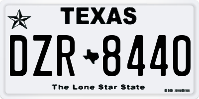 TX license plate DZR8440
