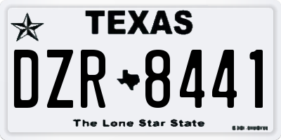 TX license plate DZR8441