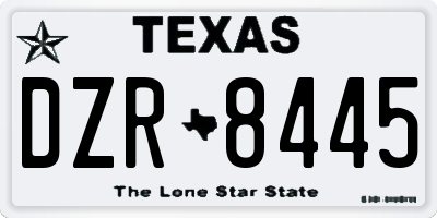 TX license plate DZR8445