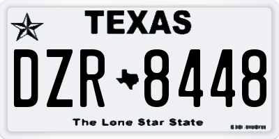 TX license plate DZR8448