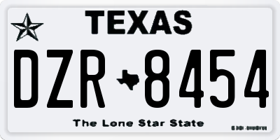 TX license plate DZR8454