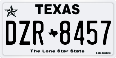 TX license plate DZR8457