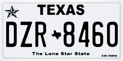 TX license plate DZR8460