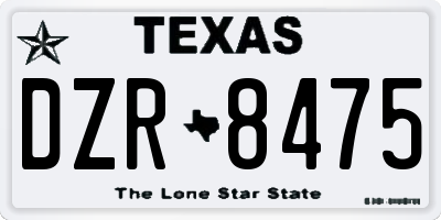 TX license plate DZR8475