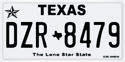 TX license plate DZR8479