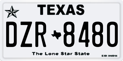 TX license plate DZR8480