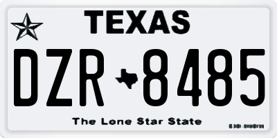 TX license plate DZR8485