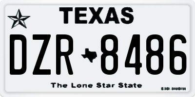 TX license plate DZR8486