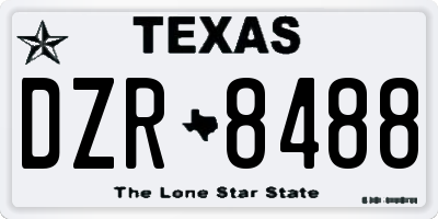 TX license plate DZR8488