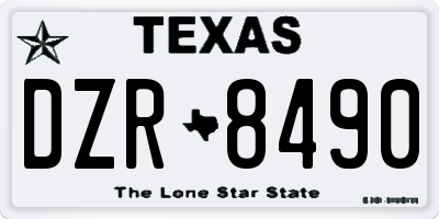 TX license plate DZR8490