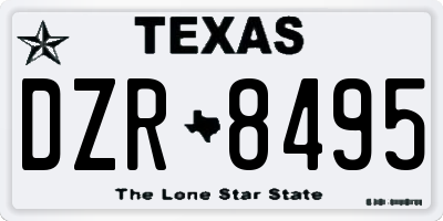 TX license plate DZR8495